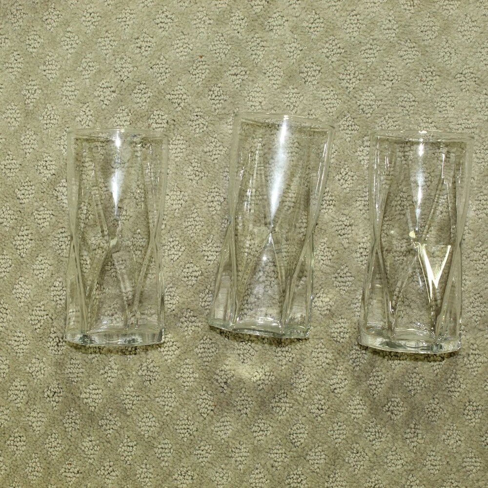 Crisa / Libbey Rhombus Drinking Glass Unique Geometric Glassware 6” Replacement